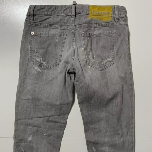 Dsquared2 Dsquared Super Skinny Cropped Gray Denim Destressed Jeans Italy 40 - Picture 8 of 10